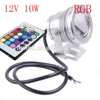 12V 10W RGB LED Spotlight Waterproof IP65 Fountain Swimming Pool Lamp 16 RGB Change With 24Key IR Remote